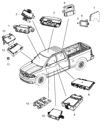 2013 Ram 1500  Module-Door Diagram for 68155772AC