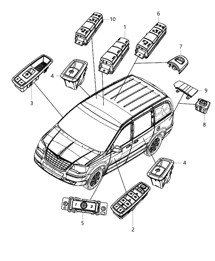 2014 Ram C/V  Switch-Front Door Diagram for 68110865AA