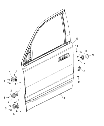 2019 Ram 1500  Door-Front Diagram for 68292434AC