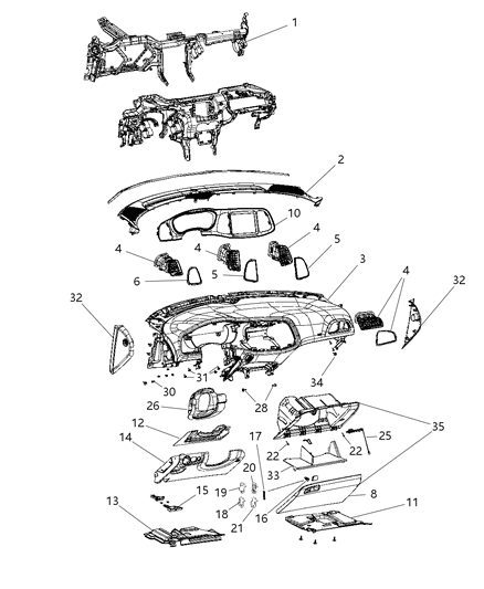2015 Dodge Challenger  SHROUD-Steering Column SHROUD Diagram for 5XR51DX9AA