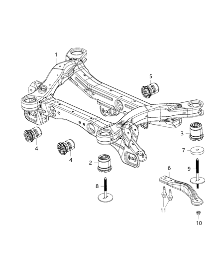 2017 Jeep Cherokee  Cradle-Rear Suspension Diagram for 4877381AG