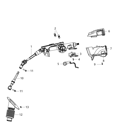 2016 Chrysler Town & Country  Extension-Steering Extension Diagram for 4680592AC