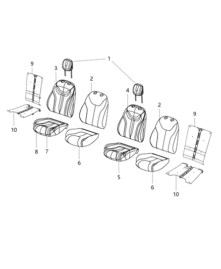 2015 Dodge Dart  Foam-Seat Back Diagram for 68229741AA