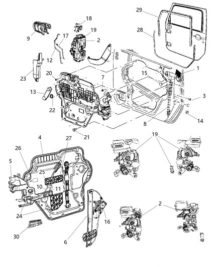 2011 Jeep Wrangler  Front Door Power Lock Latch Diagram for 4589277AI