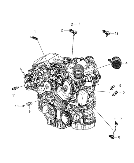 2021 Jeep Grand Cherokee  Sensor-Oil Pressure Diagram for 68329323AA
