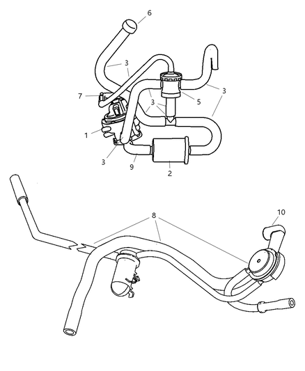 2004 Jeep Grand Cherokee  Hose-Fuel Vapor Diagram for 52100468AG