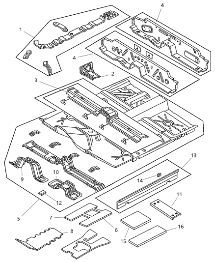 1998 Dodge Neon  Pan-Floor Diagram for 4897795AA
