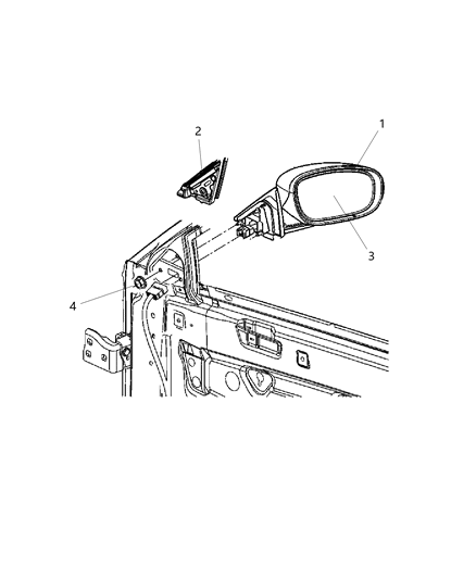 2020 Dodge Charger  Outside Rearview Diagram for 6WA38DX8AA