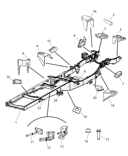 2008 Dodge Ram 3500 Bolt-HEXAGON FLANGE Head Diagram for 6104289AA