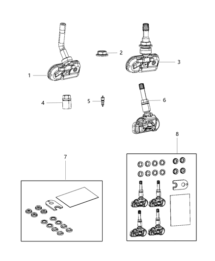 2019 Ram 4500  Tire Pressure Sensor Diagram for 68455822AA