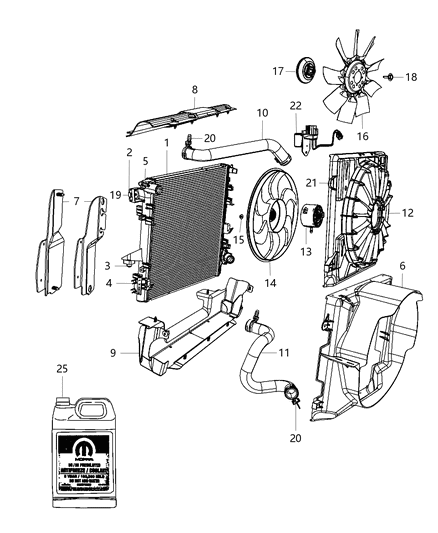 2011 Jeep Wrangler  Wiring-Fan Motor Diagram for 68026780AA