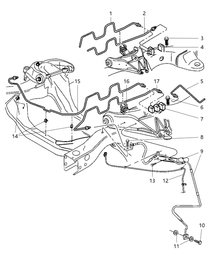 2003 Dodge Dakota  Line-Brake Diagram for 52009886AE