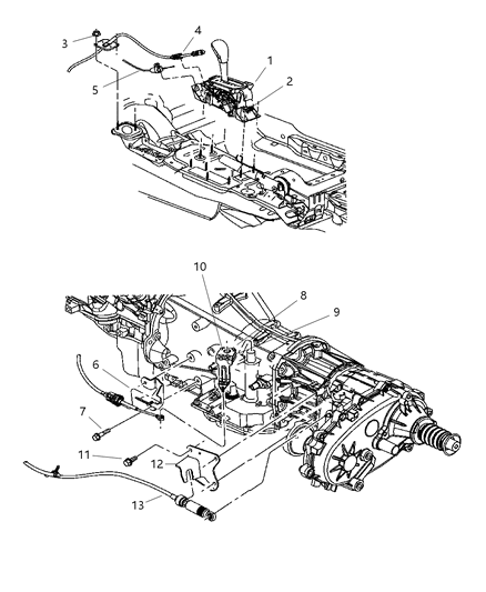 2007 Jeep Liberty  Gear Shift Lock Cable Diagram for 52125305AC
