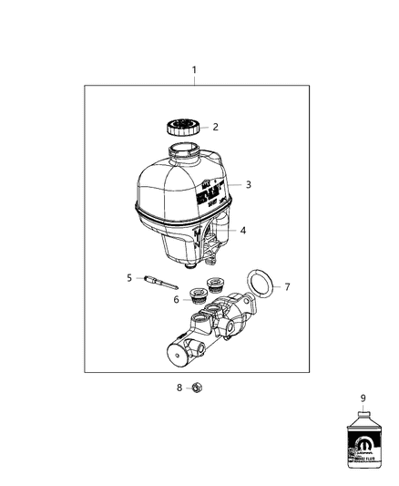 2013 Ram 2500  Brake Mastr Cylinder Diagram for 68144489AA