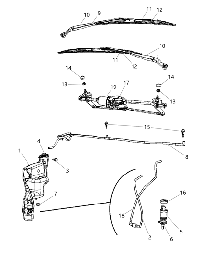 2007 Jeep Compass  Cap-WIPER Arm Nut Diagram for 4389440