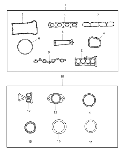 2010 Chrysler Sebring  Gasket-Intake Manifold Diagram for 4884550AB