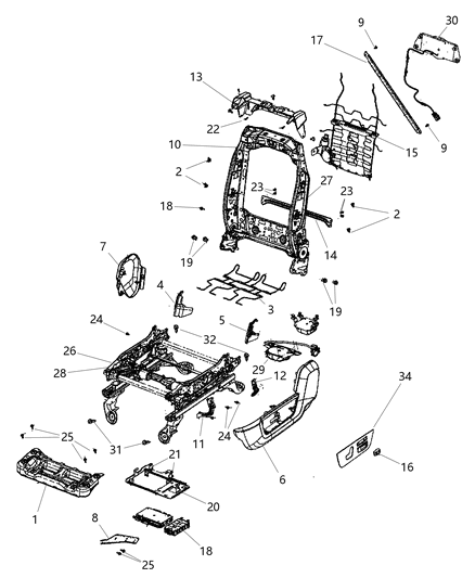 2011 Ram 1500  Clip-Trim Diagram for 68050449AA