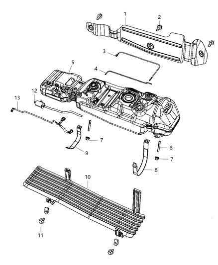 2011 Ram Dakota  Tube-Fuel Vapor RECIRCULATION Diagram for 52013196AA
