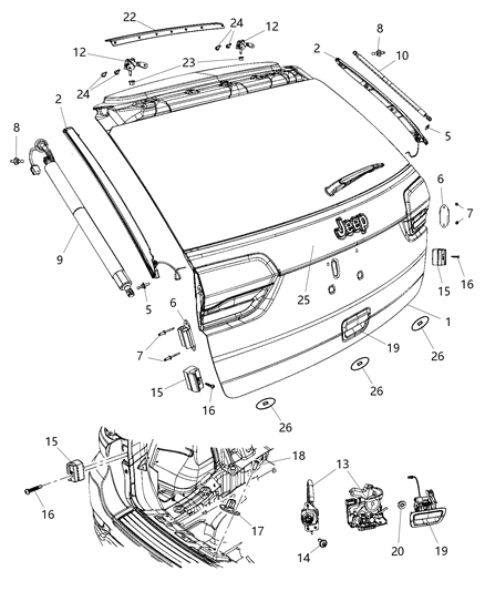 2019 Jeep Grand Cherokee  LIFTGATE-LIFTGATE Diagram for 68154524AA