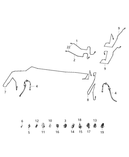 2021 Ram ProMaster 3500  Clip-Brake Line Diagram for 68073199AA