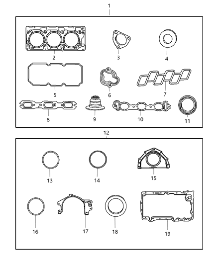 2007 Dodge Magnum  Gasket-Cylinder Head Cover Diagram for 4892146AA