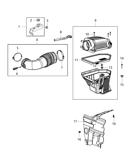 2015 Dodge Challenger  Bracket-Resonator Diagram for 4627017AA