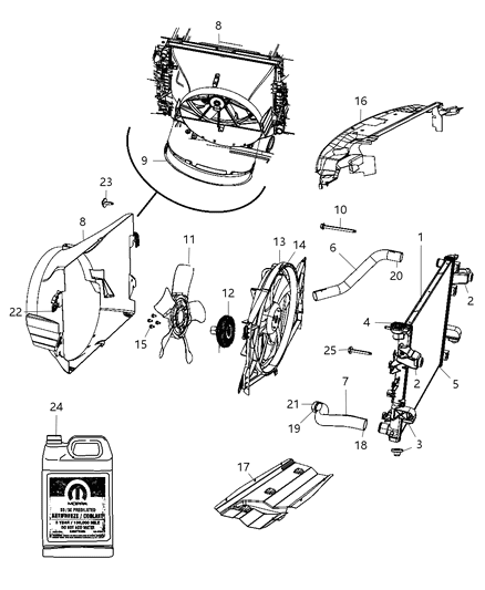 2010 Dodge Ram 1500  Fan-Radiator Cooling Diagram for 55056851AC