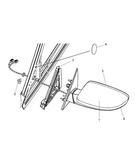 2019 Chrysler 300  Glass-Mirror Replacement Diagram for 68103028AA
