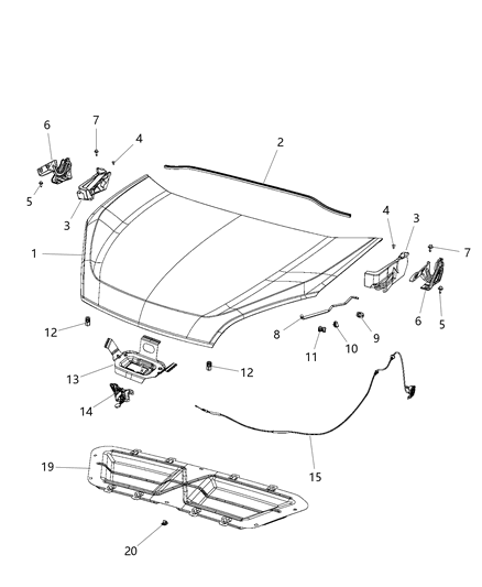 2018 Ram ProMaster City  MUCKET-Fender To COWL Diagram for 68259363AA