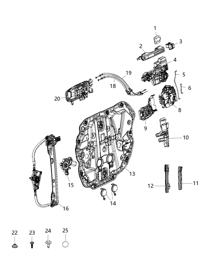 2020 Jeep Wrangler  Handle-Exterior Door Diagram for 68282348AC
