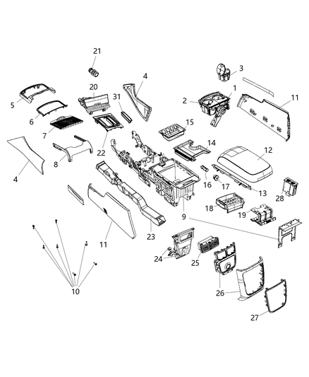 2015 Chrysler 300  Trim Ring-Trim Diagram for 1WJ16SZ0AA