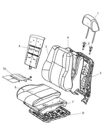 2015 Dodge Durango HEADREST-Active Head RESTRAINTS Diagram for 5RX56DX9AA