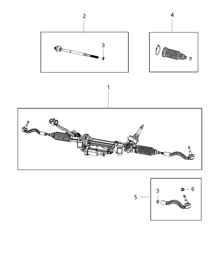 2021 Jeep Grand Cherokee  RACK AND PINION Diagram for 68498478AA