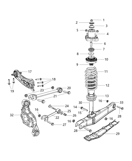 2007 Dodge Avenger  Rear Lower Control Arm Diagram for 5085418AC