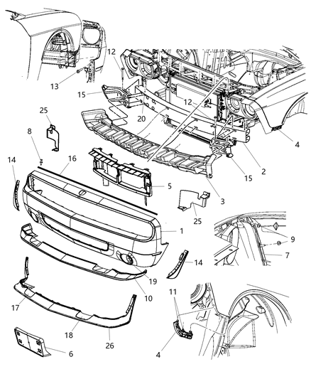 2009 Dodge Challenger  U-Nut Diagram for 68051433AA