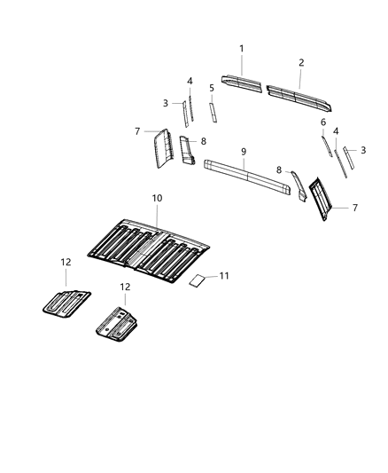 2021 Jeep Gladiator Headliner Diagram for 6LH66TX7AB