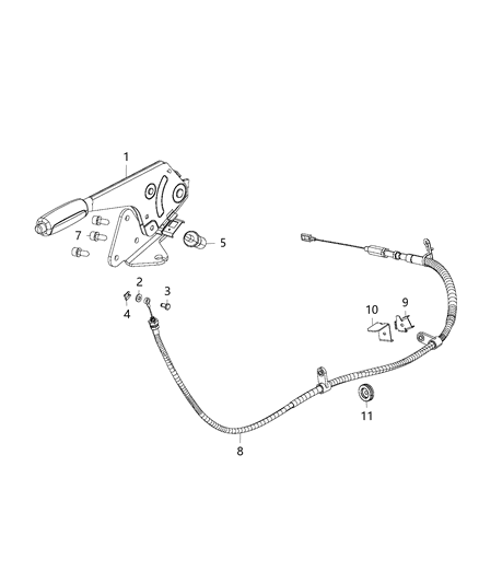 2020 Ram ProMaster 3500  Cable-Parking Brake Diagram for 68241550AE