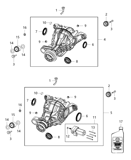 2021 Dodge Durango  Differential-Rear Axle Diagram for 68184732AB
