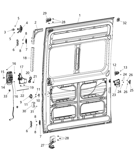 2021 Ram ProMaster 1500  Catch-Sliding Door Diagram for 68169423AB