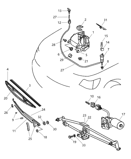 2003 Dodge Sprinter 3500  Motor-WIPER Diagram for 5103561AA