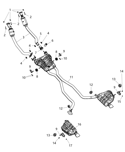 2015 Dodge Durango  Resonator-Exhaust Diagram for 68105753AE