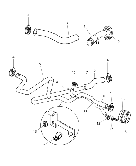 1997 Chrysler LHS  Clamp-Hose Diagram for 4592126