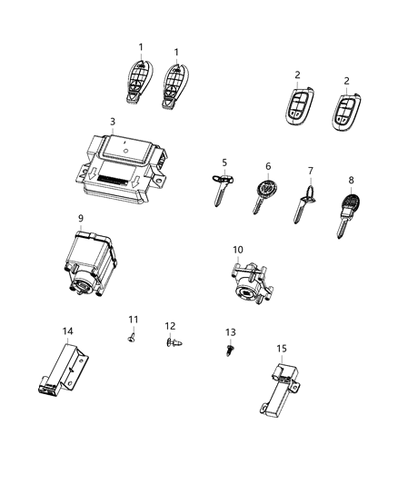 2018 Ram 3500  Key Fob-Integrated Key Fob Diagram for 56046953AG