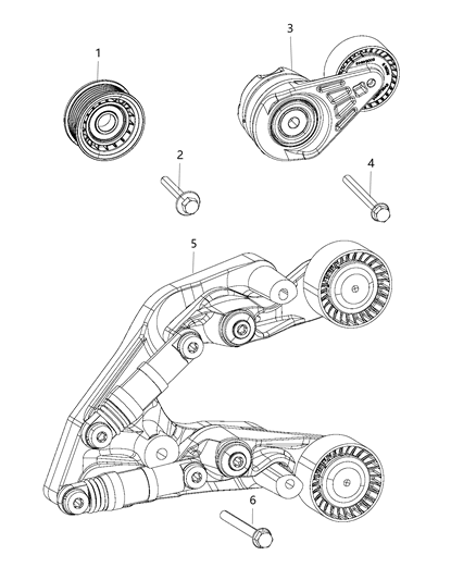 2018 Jeep Wrangler  PULLEY-Belt Diagram for 4893759AB