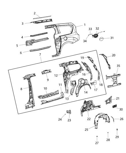 2020 Chrysler Pacifica  Nut-Plastic Diagram for 6511665AA