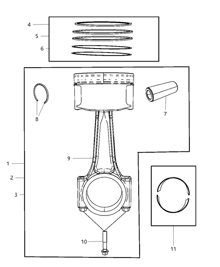 2009 Dodge Viper  Piston Diagram for 68030898AA