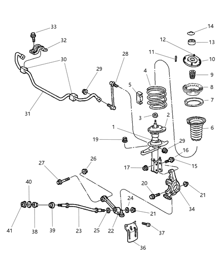 2004 Chrysler 300M  Bearing-Suspension STRUT Diagram for 4782016