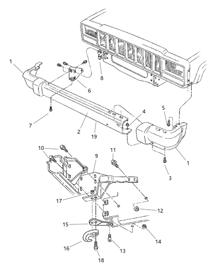 1997 Jeep Cherokee  Screw-HEXAGON Head Diagram for 6504249