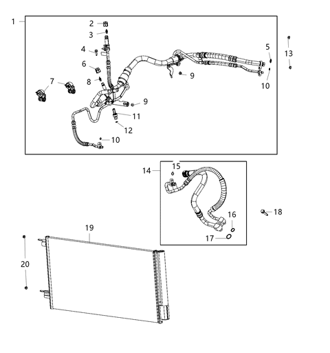2021 Jeep Compass  Line-A/C Suction And Liquid Diagram for 68271469AH