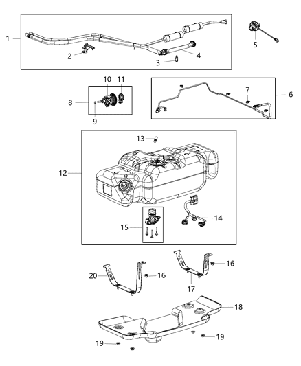 2016 Ram 1500 Strap-Def Tank Diagram for 68161468AC